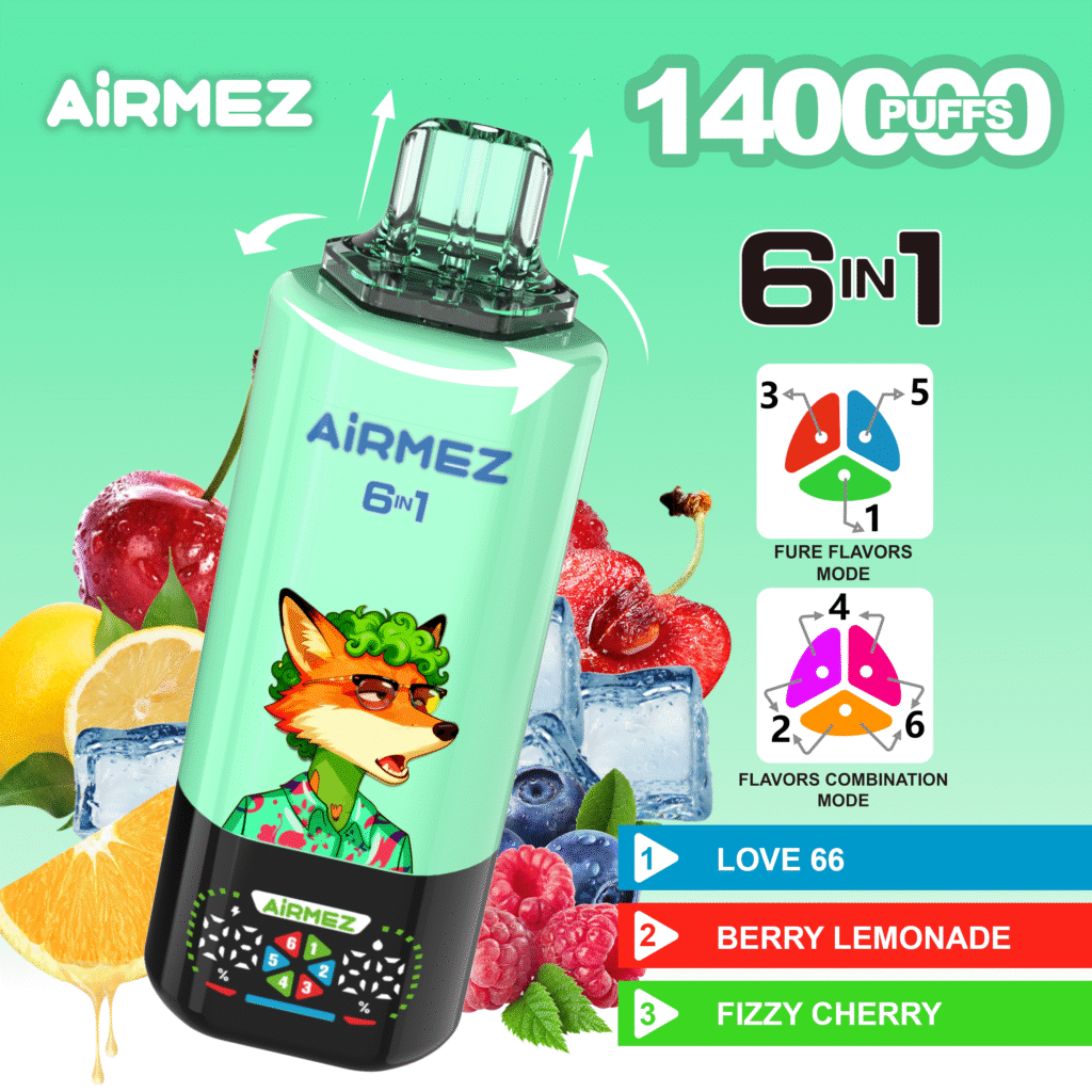Airmez FOX 140K Puffs 6 IN 1 - Vape sa 6 okusa i 45ml e-tekućine