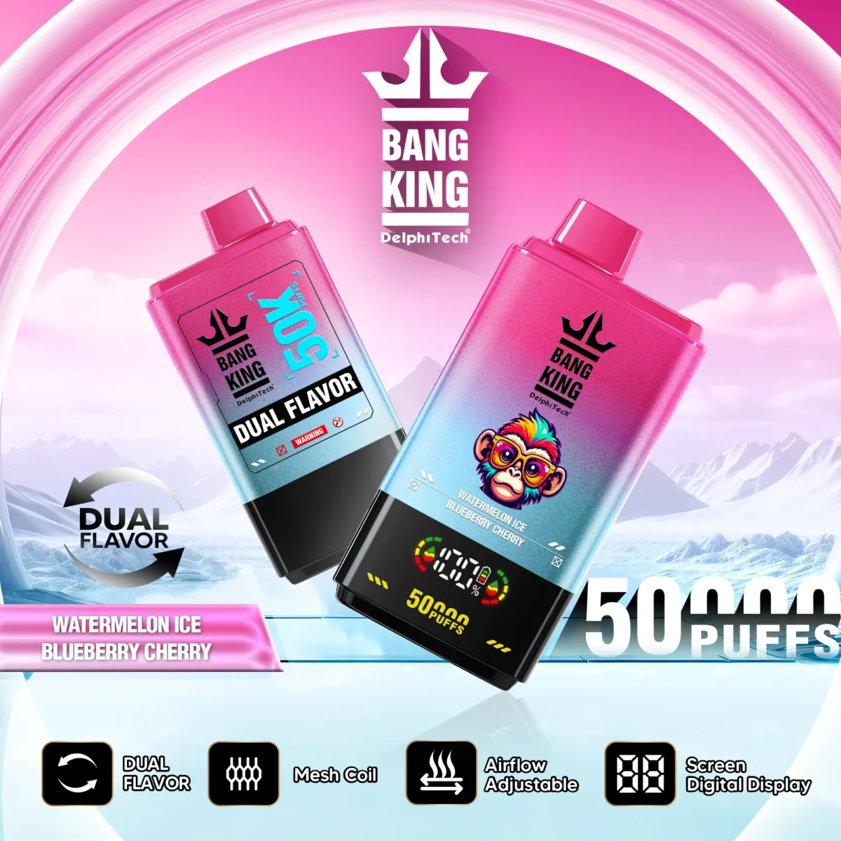 Bang King Dual Flavor 50000 Puffs 2 IN 1 - Dvostruki okus u jednom uređaju