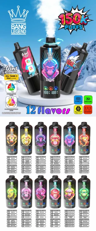 Bang Legend 150K Puffs 6U1 Jednokratni Vape - Legend serija sa 6 okusa