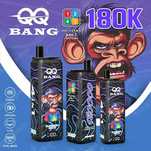 QQBang 180K 4U1 – Jednokratni vape s 180.000 udaha i 4 okusa u jednom